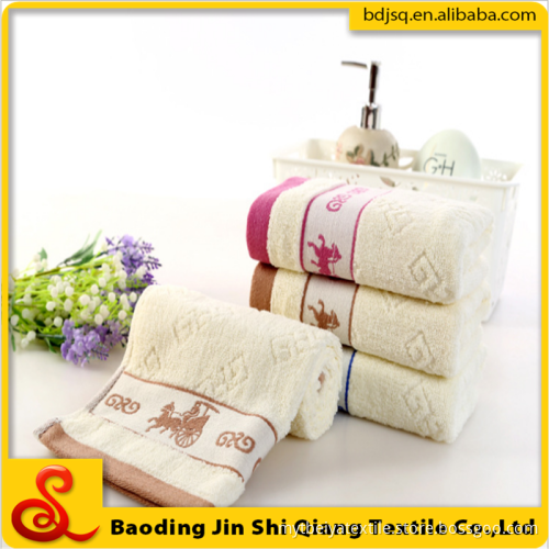 super water absorption thick custom logo towel with carriage pattern